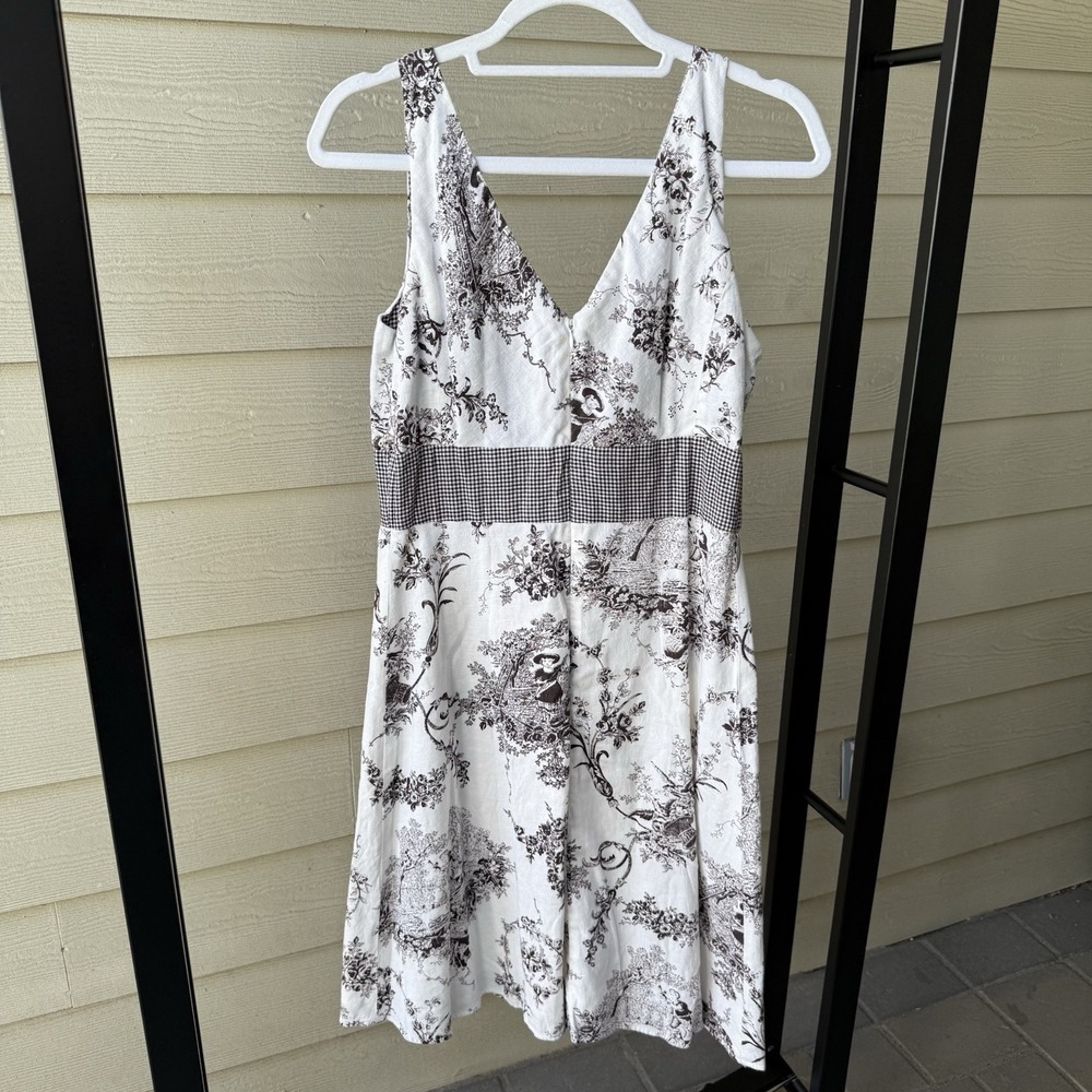 Womens Sam TY Sleeveless Empire Waist Knee Length Linen Rayon Dress Size 8 - Picture 7 of 7
